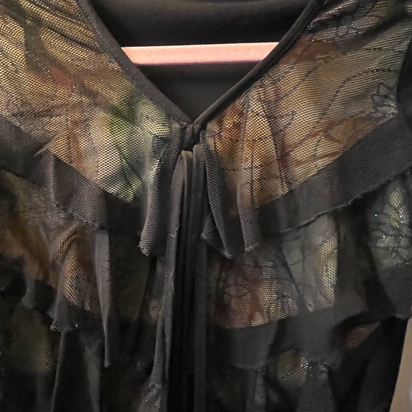 Chic Black and Multicolor Ruffle Top - Picture 2 of 2